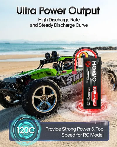 Miniatura 5 de HOOVO 3S Lipo Battery 11.1V 6500mAh 120C Estuche rígido con Deans T Plug para vehículos RC, camión de automóvil RC, cuadricóptero RC, helicóptero