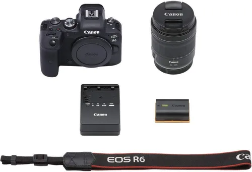 Miniatura 7 de Canon Cámara digital sin espejo EOS R6 con lente f/4-7.1 de 0.945-4.134 in (4082C022), monitor 4K, auriculares Pro, micrófono profesional, 2