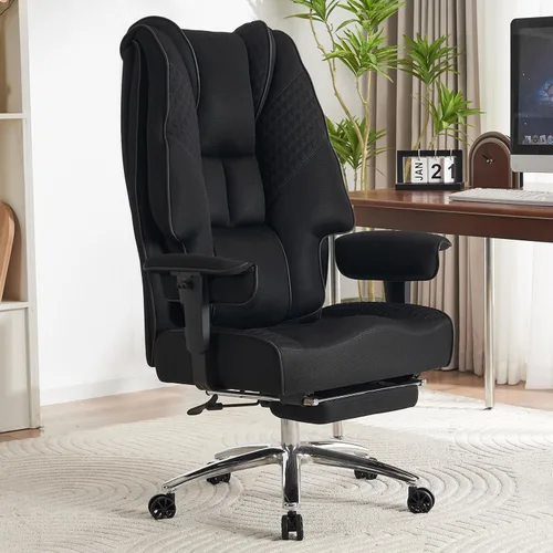 Miniatura 14 de EXCEBET Silla de oficina grande y alta de 400 libras de ancho, silla de oficina ejecutiva de malla con respaldo alto con reposapiés, sillas Malla