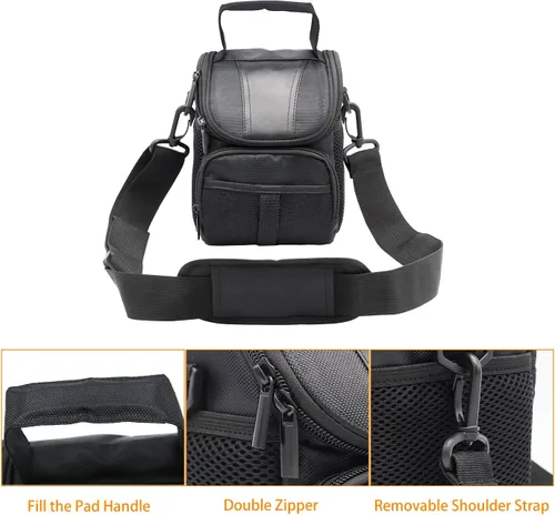 Miniatura 4 de FOSOTO Funda impermeable (con cubierta de lluvia), color negro, compatible con Canon EOS M10 M6 M2 Mrak II M50 M100 Rebel T3i T4i T5 SL1, Nikon P600