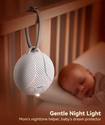 Miniatura 5 de Máquina de sonido para bebé, 16 sonidos calmantes, máquina portátil de ruido blanco con luz nocturna y temporizador, chupete de sueño recargable