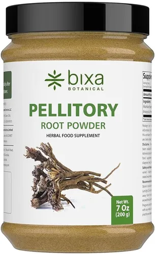 bixa BOTANICAL Polvo de raíz pellitory | Anacyclus pyrethrum/Akarkara | Suplemento de hierbas ayurvédicas | 200 GMS / 7 oz | Sin gluten, sin OMG,
