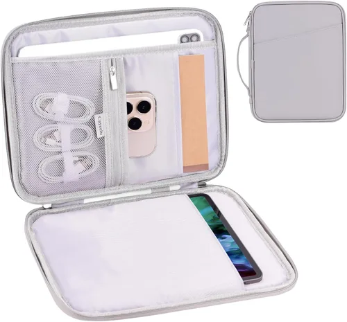 Miniatura 14 de Funda acolchada para tablet de 8 a 9 pulgadas, bolsa de viaje acolchada para Galaxy Tab A9 8.7/Tab A 8.4/Fire HD 8, estilo cartera con bolsillo