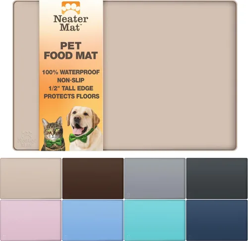 Miniatura 4 de Neater Pet Brands Neater Mat - Tapetes para mascotas para comida y agua, tapete de silicona impermeable, bandeja de alimentación, tapete de comida