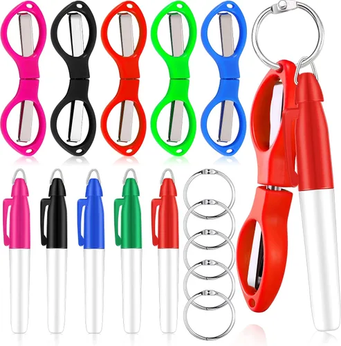 Geyee Juego de 15 tijeras de insignia para enfermeras de la Semana CNA, mini juego de regalo para estudiantes de enfermería, mini bolígrafo Color
