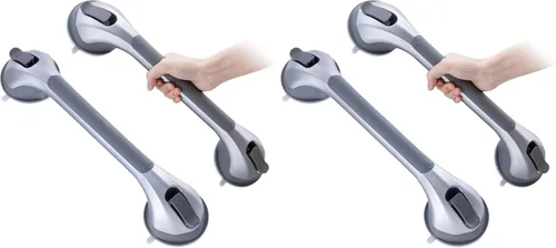 Miniatura 9 de TAILI - Barras de sujeción para la ducha con ventosa, paquete de 2 unidades, de 16 pulgadas, resistente y removible, sin taladro, impermeable