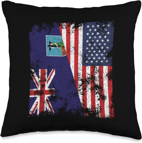 Montserrat Flag Nation Montserrat - Almohada con diseño de bandera de Estados Unidos, 16 x 16 pulgadas, multicolor