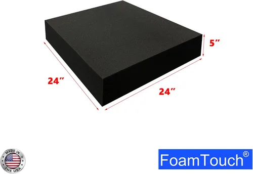 Miniatura 2 de FoamTouch Espuma de carbón de alta densidad de 5 pulgadas de grosor, 24 pulgadas de largo x 24 pulgadas de ancho, espuma de carbón cuadrada ideal