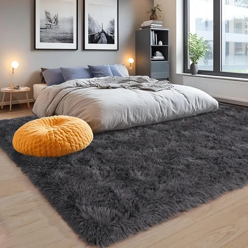 Miniatura 89 de Alfombras de área de 8x10 para sala de estar, alfombra shaggy grande ultra suave y esponjosa para dormitorio, alfombras de felpa mullida Blanco crema