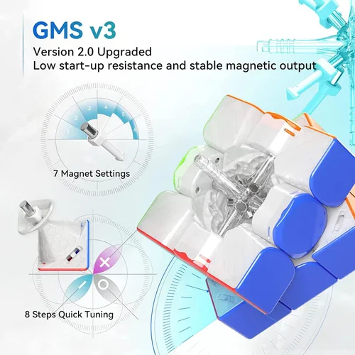 Miniatura 6 de GAN 12 Maglev esmerilado, 3 x 3 cubos de velocidad sin calcomanías, Gans de 2.205 in, cubo mágico, juguetes para niños, adolescentes, adultos