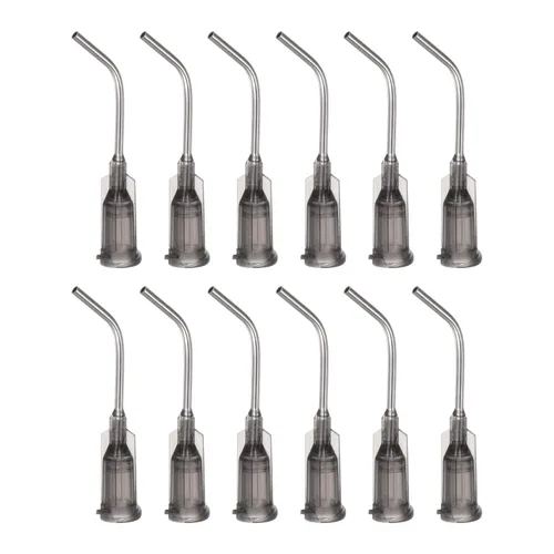 Miniatura 8 de HARFINGTON 12 piezas de agujas dispensadoras de punta roma, puntas dispensadoras curvadas de 30 calibre a 45 grados, 1 pulgada de ángulo