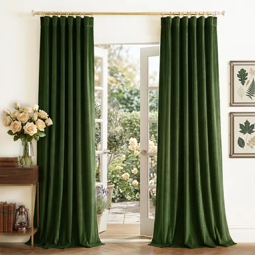 Miniatura 24 de NICETOWN Cortinas de terciopelo blanco marfil de 10 pies de largo para techos altos, cortinas extralargas con aislamiento térmico para ventanas