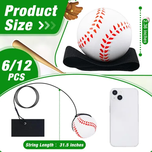Miniatura 2 de Deekin Bola de retorno de muñeca de 2.36 pulgadas, pulsera deportiva de rebote en una cuerda, rebote para ejercicio de muñeca, diversión