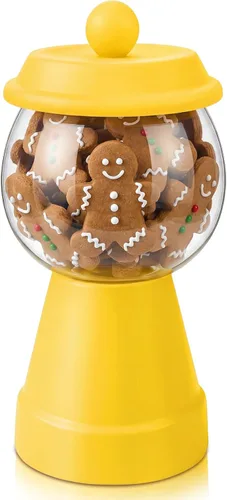 Miniatura 9 de Thyle Tarro de plástico para dulces de 27 onzas con tapa, tarro de caramelo de cerámica, contenedor de almacenamiento de alimentos para Pascua
