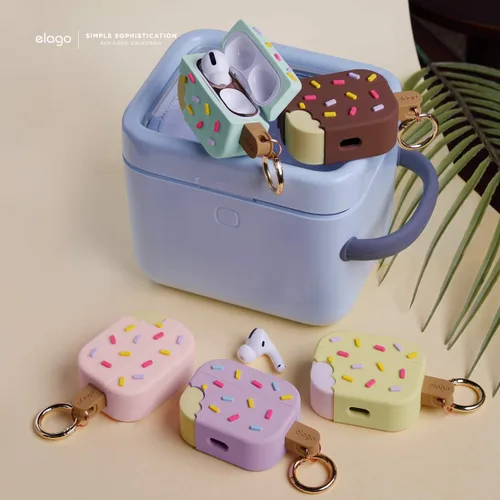 Miniatura 6 de elago - Funda con llavero para audífonos AirPods Pro de Apple en forma de helado. Azul (Arándano)