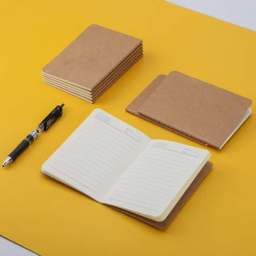 Miniatura 6 de EUSOAR Cuaderno de papel kraft A6, paquete de 8 cuadernos de 3.9 x 5.5 pulgadas, 60 páginas de tapa suave, diario de viaje, cuaderno de dibujo