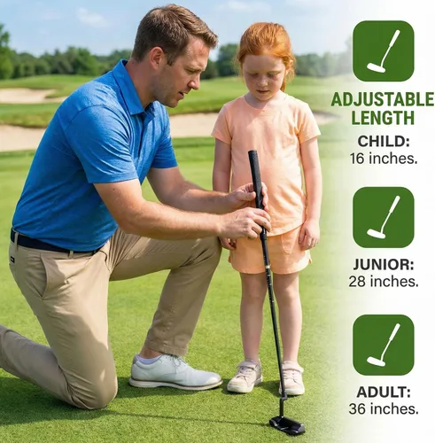 Miniatura 3 de WIGERLON Putter ajustable para niños y adultos, hombres y mujeres, mini palos de golf para niños 3-5, 5-7, 8-12, juego de mini golf con 4 pelotas
