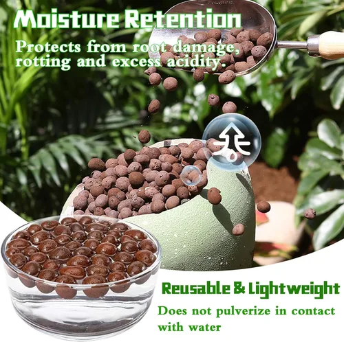 Miniatura 4 de Legigo 1.8 KG de guijarros de arcilla Leca orgánicos para plantas, bolas de Leca 100% naturales de 4mm-16mm para plantas de interior, guijarros