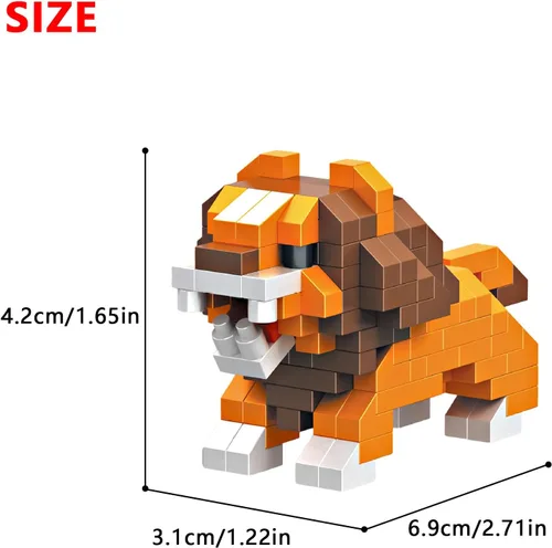Miniatura 2 de Juego de bloques de construcción micro animales para niños y adultos, para decoración del hogar y la oficina KLJM-10 (león, 203 piezas)