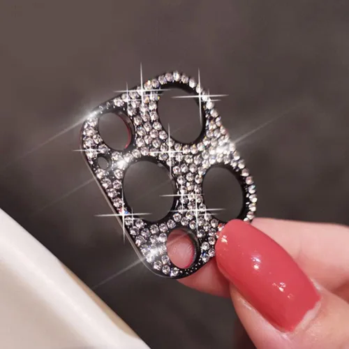Miniatura 3 de Omio [Paquete de 2] para iPhone 12 Pro Max cubierta protectora de lente de cámara 3D Bling Diamond Lens Cover Glitter Diamond Lens Protector