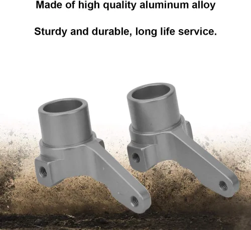 Miniatura 5 de Tbest 2 piezas de aleación de aluminio para nudillos de brazo de dirección (L/R) para 4WD Optima Maxima RC Car (plata) accesorios