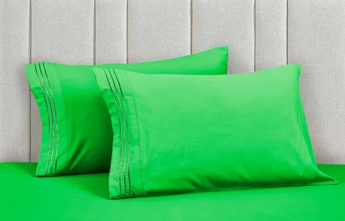 Miniatura 79 de Mocassi Juego de sábanas de lujo de 4 piezas, calidad prémium de hotel de 1800 hilos, ajuste fácil, sábanas y fundas de almohada resistentes a