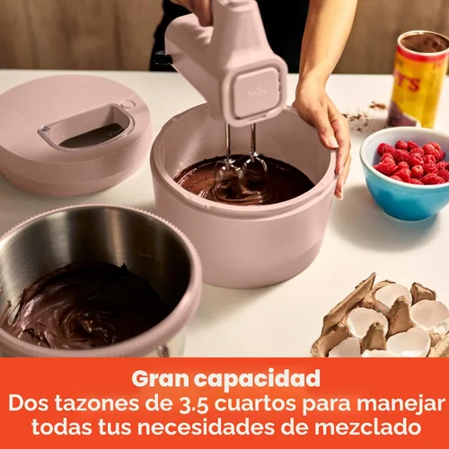 Miniatura 5 de bella Batidora de mano y de pie de 3.5 cuartos, mezcladora eléctrica 2 en 1 con tazón, gancho para masa, batidor y batidor de huevos, mezcladora