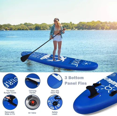 Miniatura 4 de Goplus Tabla de remo inflable de 9.8/10/11 pies, SUP de 6.5 pulgadas de grosor con accesorios de primera calidad y bolsa de transporte, postura