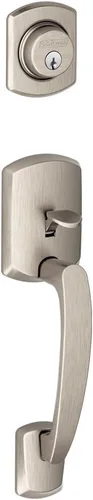 Miniatura 9 de Schlage F58 GRW 622 Greenwich - Manija de entrada exterior de un solo cilindro, negro mate (solo mitad exterior)