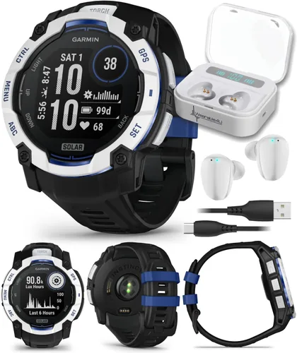Miniatura 8 de Garmin Instinct 3 45mm, pantalla AMOLED, reloj inteligente GPS resistente para exteriores, bisel reforzado con metal, linterna incorporada, hasta 18