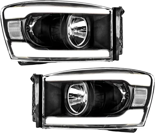 Miniatura 8 de KAX Conjunto de faros, repuesto negro para Sierra 1999-2006, Yukon 2000-2006, Sierra 1500 Classic Hybrid/SL/SLE/SLT/WT, GM2502188 GM2503188 GM2503188