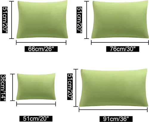 Miniatura 6 de uxcell Paquete de 2 fundas de almohada de microfibra suave serie 1800 con cremallera estándar (20 x 26 pulgadas), color salvia