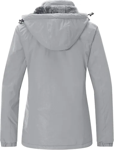 Miniatura 2 de Wantdo - Chaqueta de esquí impermeable para mujer, abrigo de invierno cálido y resistente al viento, abrigos de nieve