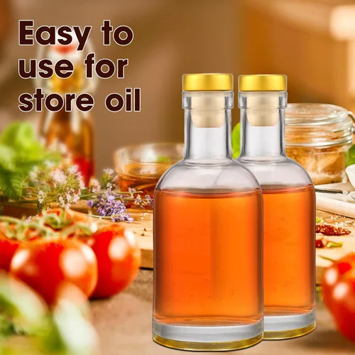 Miniatura 4 de Dandat 24 botellas de vidrio transparente de 3 onzas con tapa hermética superior de 3.4 fl oz, salsas de fondo pesado, botella de vidrio hermética