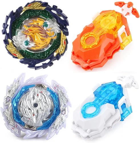 Juego de juguetes Burst Gyro Metal Fusion Attack Top Grip Toy Blade Set 2 Top Burst Gyros 2 Lanzador bidireccional Gran regalo de cumpleaños para