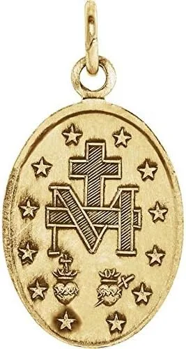 Miniatura 3 de Medalla milagrosa ovalada de oro amarillo de 14 quilates de 0.472 x 0.315in
