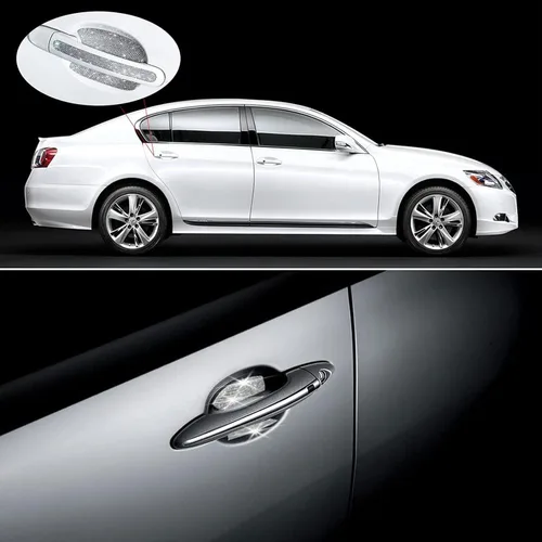 Miniatura 7 de BetterJonny 10 unidades de protector contra arañazos de cristal, protector contra arañazos de diamantes para coche para mujeres y niñas (plata)