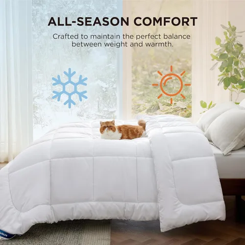 Miniatura 44 de Bedsure Relleno de edredón – Edredones acolchados tamaño King, edredón para todas las estaciones, ropa de cama alternativa de plumón suave, con 8