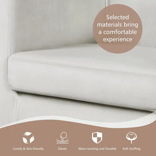 Miniatura 8 de Yaheetech - Silla de terciopelo decorativa, sillones modernos y cómodos, silla de sofá de barril tapizada para sala de estar, dormitorio, sala