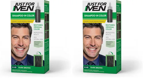 Miniatura 13 de Just For Men Champú en color (antes fórmula original), tinte de cabello para hombre con queratina y vitamina E para un cabello más fuerte, marrón