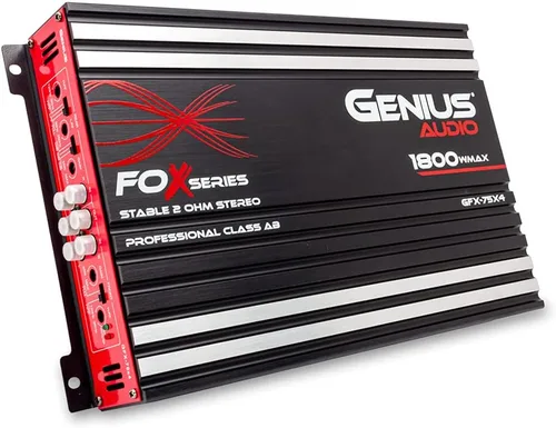 Miniatura 8 de Genius Audio GFX-55X4 Amplificador de coche de rango completo multicanal 1200 vatios Clase máxima AB de 2 ohmios estable con sistema de protección