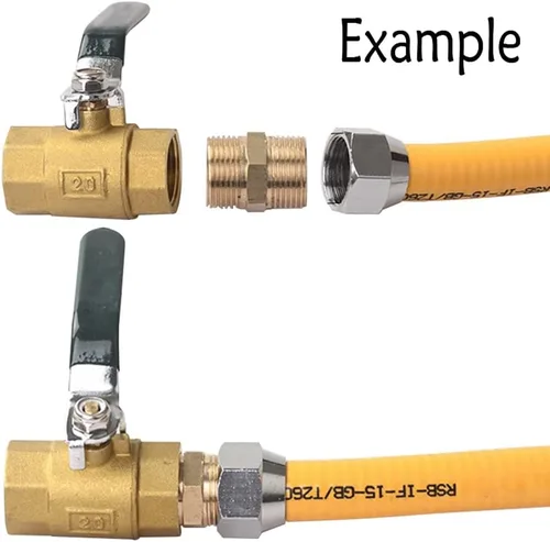 Miniatura 7 de Joywayus 5 unids latón tubería hexagonal pezón igual 1/4 "macho NPT macho aire combustible agua