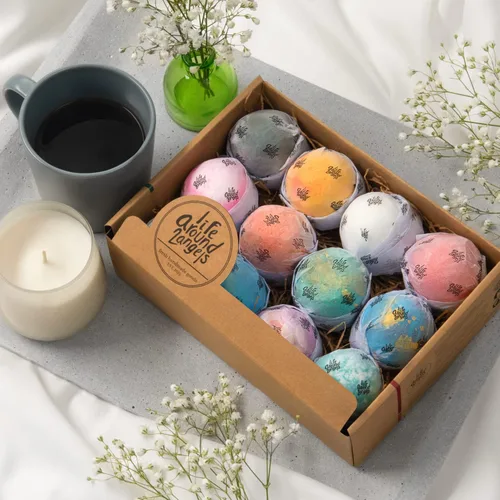Miniatura 2 de LifeAround2Angels Juego de 12 bombas de baño Faviorite hechas en Estados Unidos, manteca de karité y coco hidratan la piel seca, hechas a mano