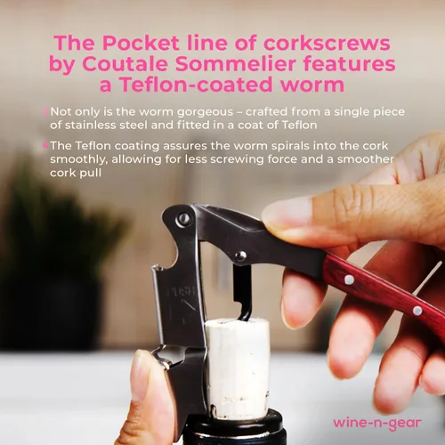 Miniatura 5 de Pocket Prestige Waiters - Sacacorchos de Coutale Sommelier – Palisandro – Abrebotellas de vino de doble palanca patentado francés con resorte