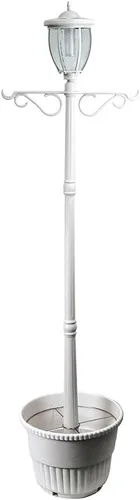 Sun-Ray Kenwick 312064 - Lámpara con forma de farol de calle que funciona con energía solar, con una sola bombilla, con macetero debajo y colgadores