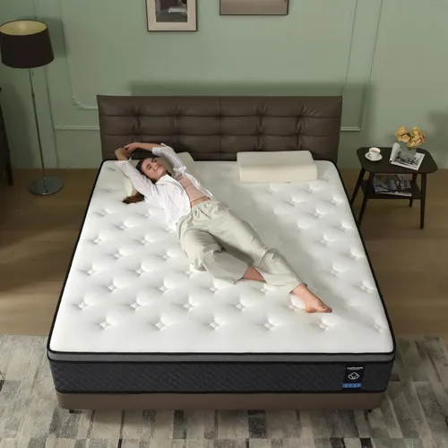 Miniatura 3 de Colchón híbrido Queen de 12 pulgadas en caja, certificado CertiPUR-US Gel memory foam & pocketed springs, medium plush cooling mattress relieves