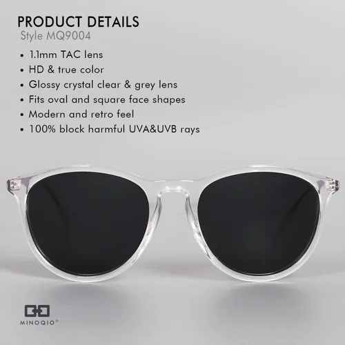 Miniatura 7 de Gafas de sol polarizadas para mujer, 100% bloqueo UV, retro, redondas, a la moda, lentes de sol espejadas para hombre y mujer