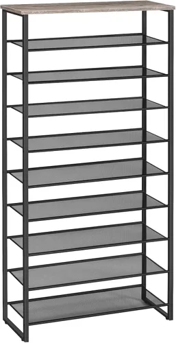 Miniatura 13 de HOOBRO - Zapatero de 10 niveles, organizador de almacenamiento de zapatos de 23.6" L, estante de zapatos de gran capacidad para entrada de puerta