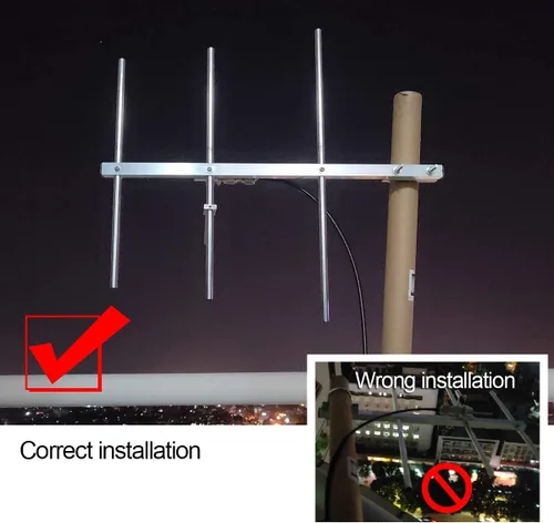 Miniatura 6 de Antena Yagi UHF TWAYRDIO 400-470Mhz, Antena Base Vertical de Alta Ganancia para Exteriores GMRS, Antena Yagi Direccional de 7dBi