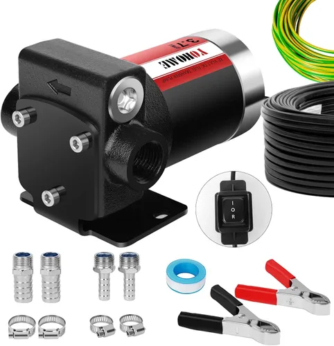 Bomba de transferencia de gasolina YOHOME DC 12V Nueva bomba de transferencia de combustible de doble vía de hierro fundido 3.7GPM con estabilidad